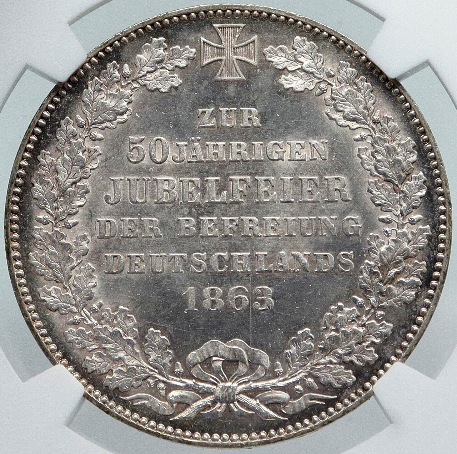 1863 BREMEN GERMAN FREE STATE 50Yrs Liberation ANTIQUE Silver Thaler Coin i86963