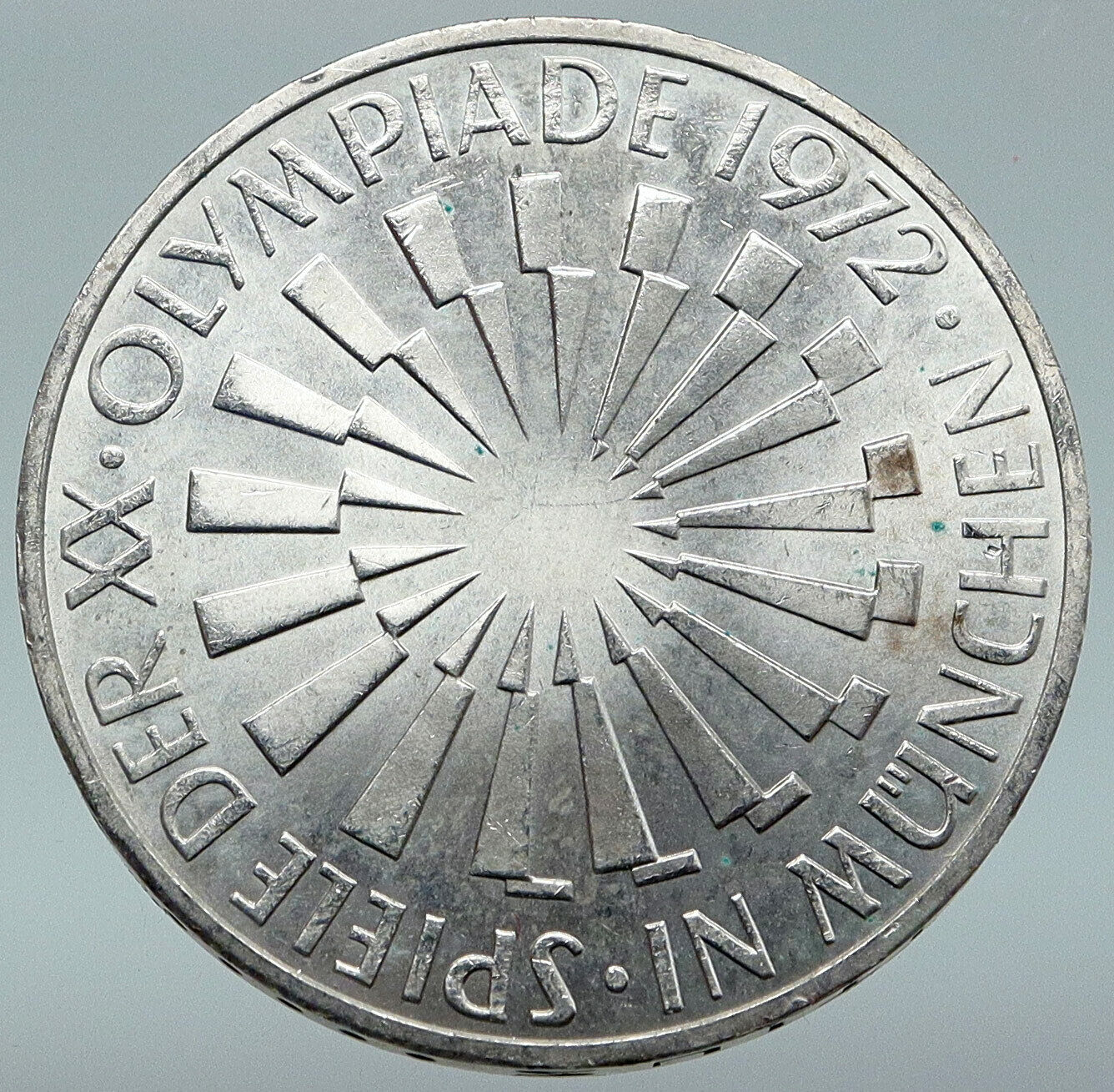 1972 J Germany Munich Summer Olympic Antique Vintage Silver 10 Mark Coin i87089