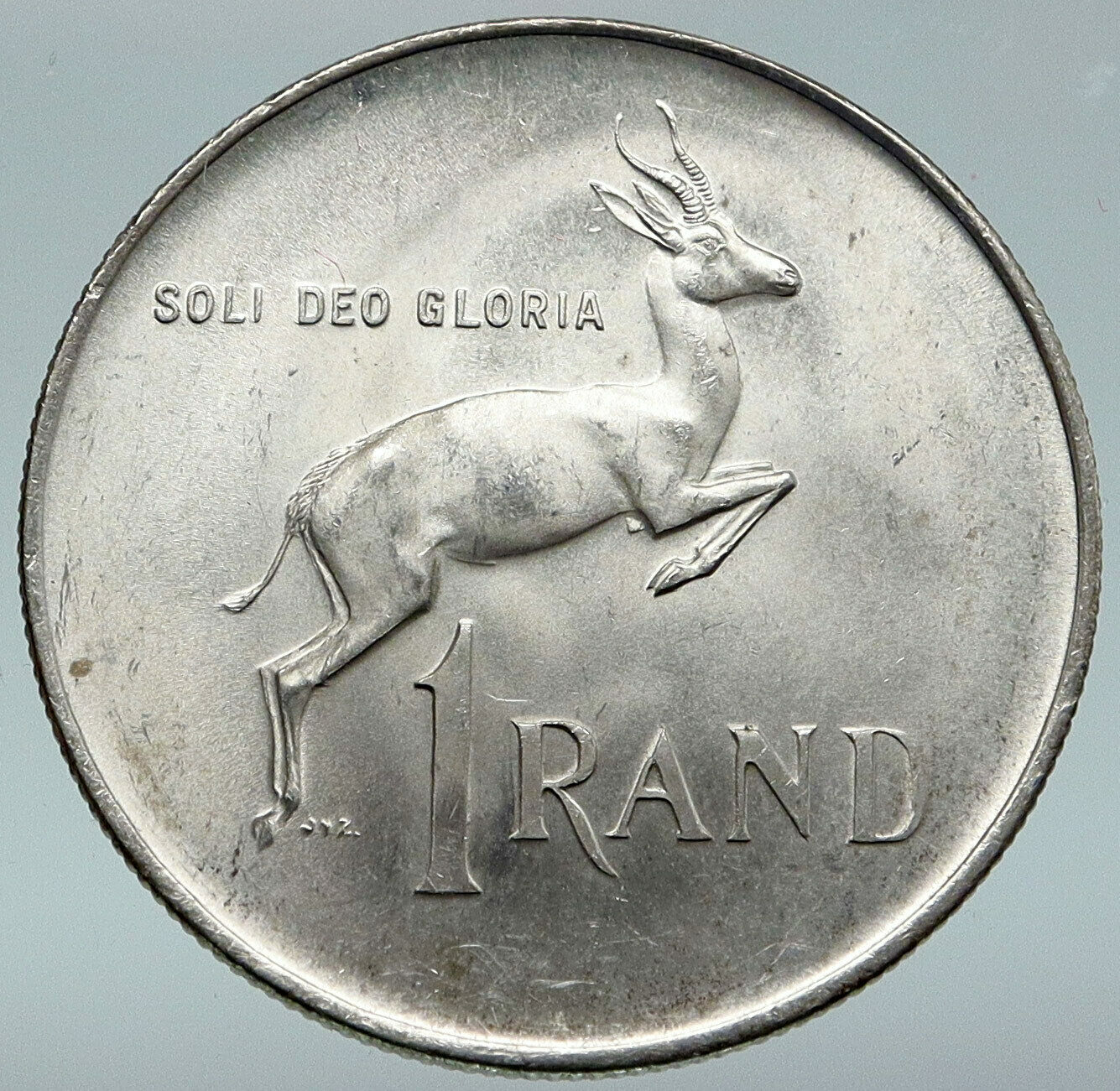 1966 SOUTH AFRICA Founder Jan van Riebeeck & Deer Silver 1 Rand Coin i87088