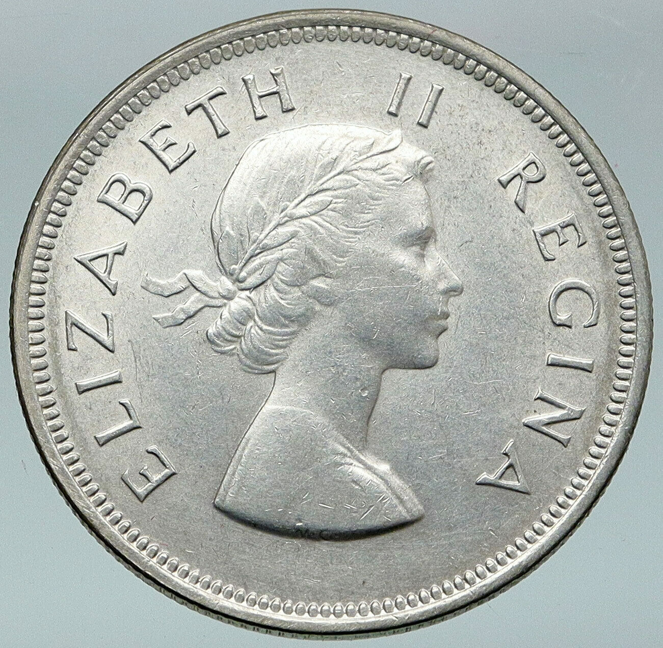 1955 SOUTH AFRICA UK Queen Elizabeth II OLD Silver 2 1/2 Shilling Coin i87091