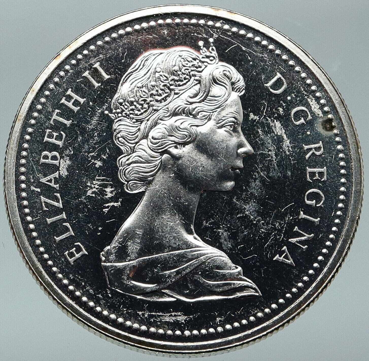 1972 CANADA UK Queen Elizabeth II Voyagers VINTAGE PL Silver Dollar Coin i87104