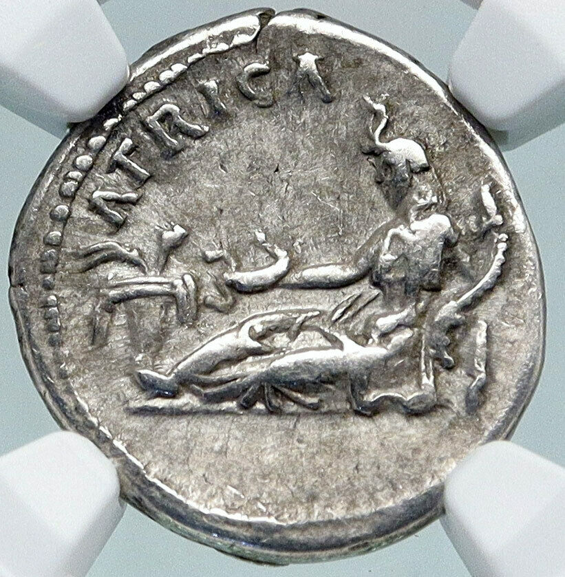 HADRIAN Travels to AFRICA Authentic Ancient 134AD Silver Roman Coin NGC i86954