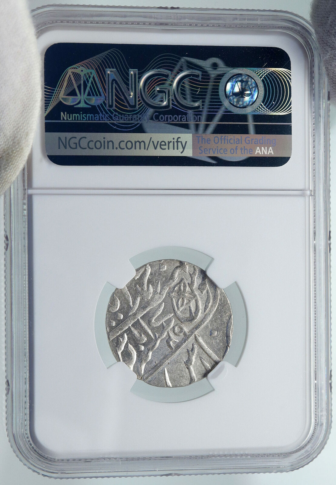 1749 (FE 1229) INDIA BRITISH Bombay Presidency OLD Silver RUPEE Coin NGC i87203