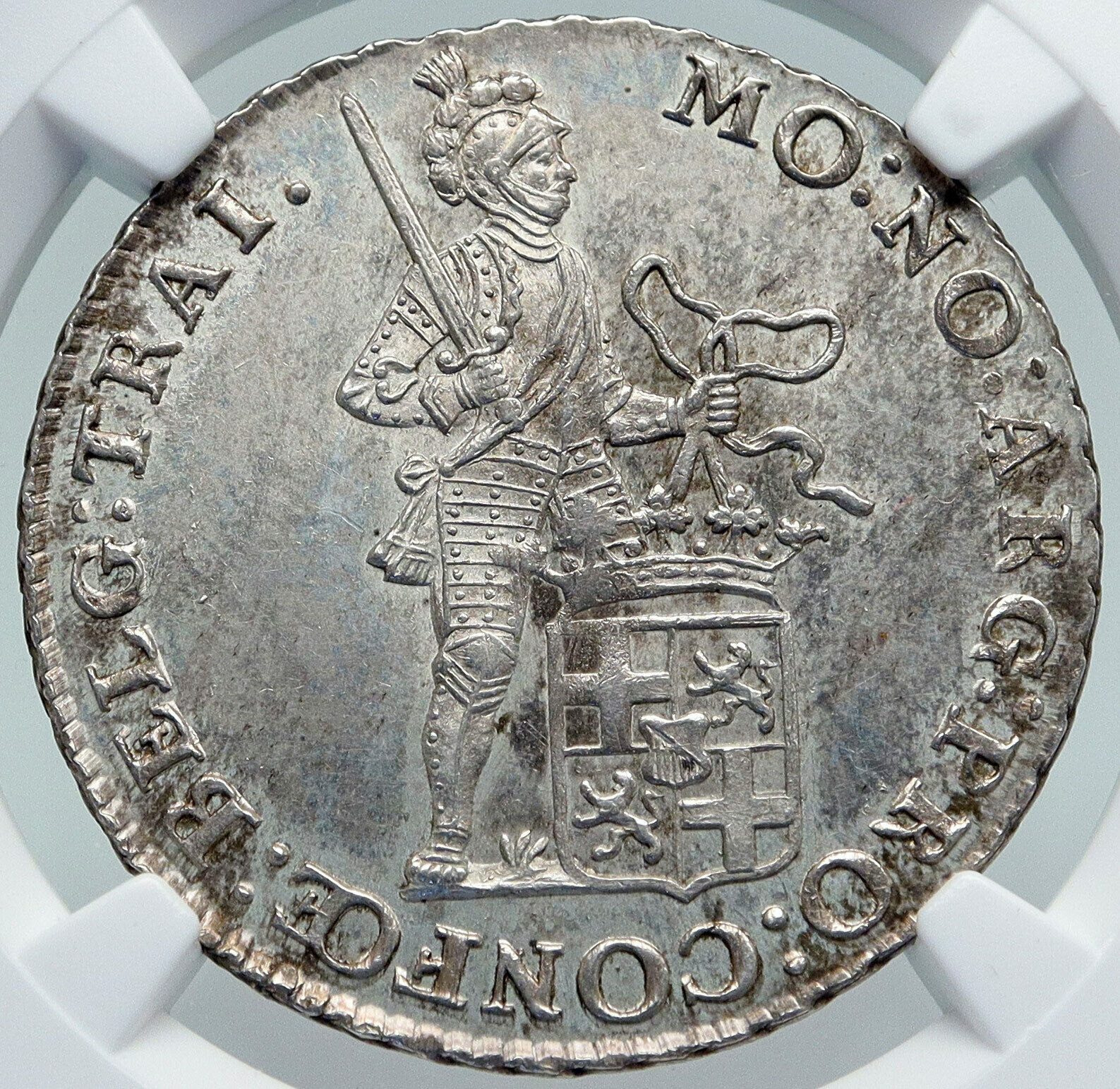 1762 Netherlands Dutch Provincial UTRECHT Knight Silver 1/2Ducat Coin NGC i87190