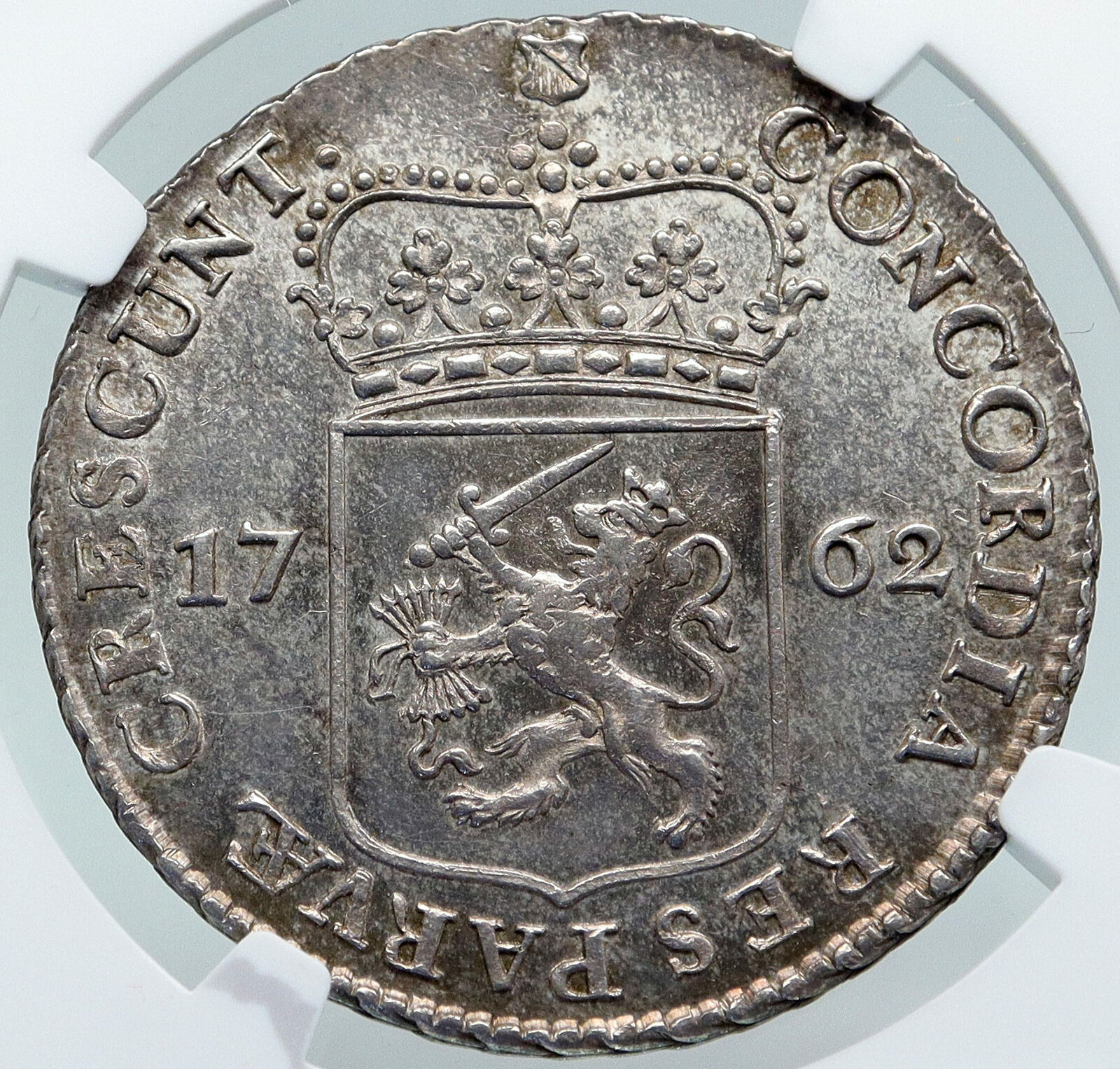 1762 Netherlands Dutch Provincial UTRECHT Knight Silver 1/2Ducat Coin NGC i87190