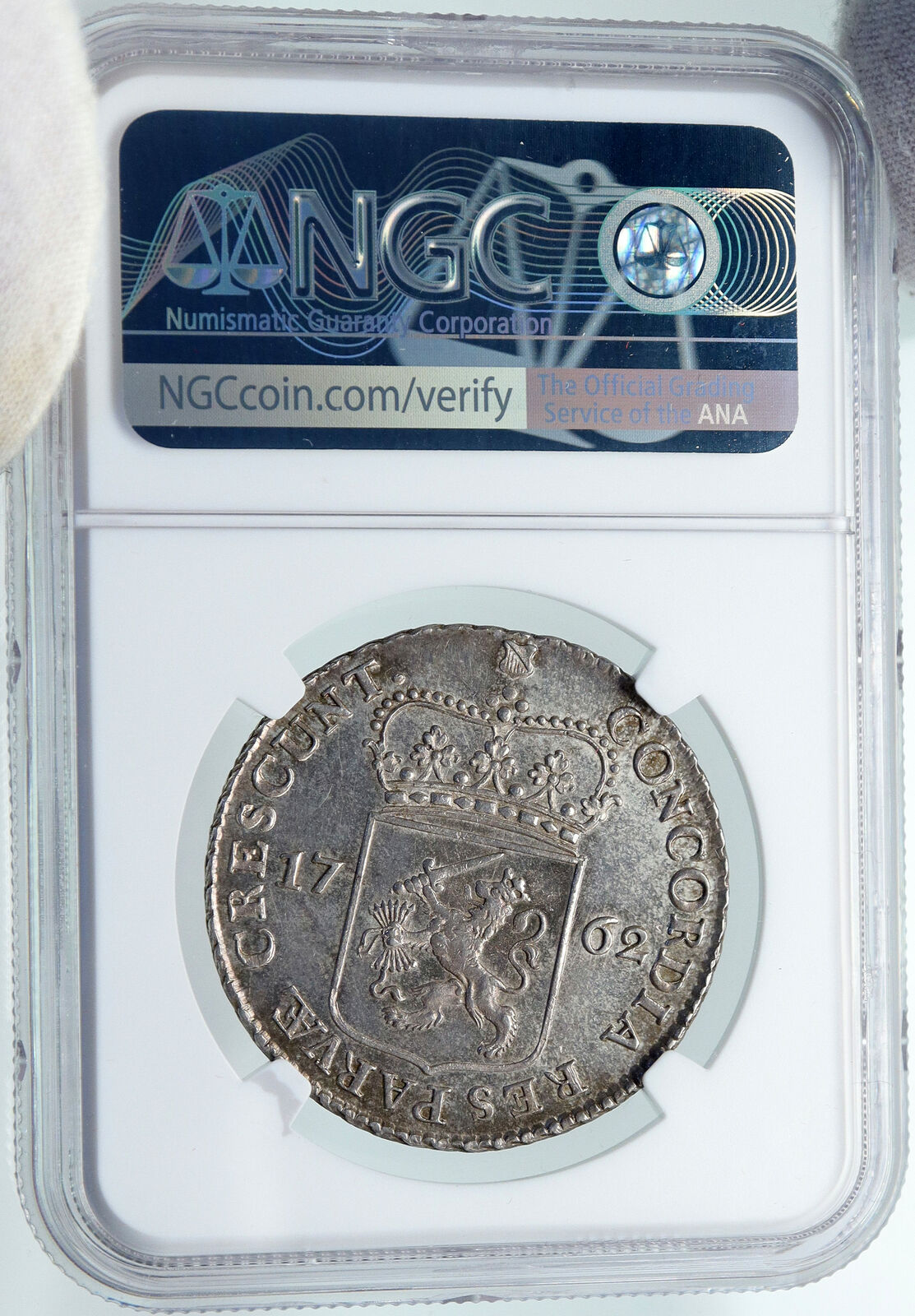 1762 Netherlands Dutch Provincial UTRECHT Knight Silver 1/2Ducat Coin NGC i87190