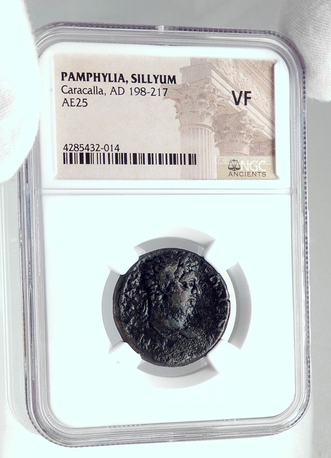 CARACALLA Authentic Ancient SILLYUM in Pamphylia Roman Coin MOON GOD NGC i80786