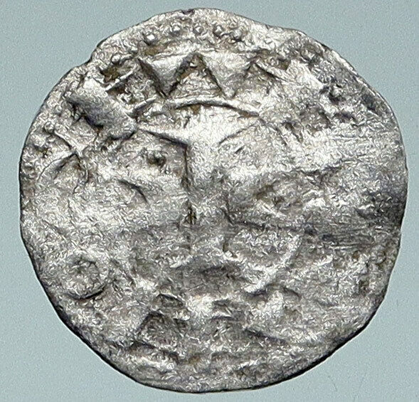 1100-1200 FRANCE Melgueil Maguelonne ANTIQUE Silver Denier Medieval Coin i87256