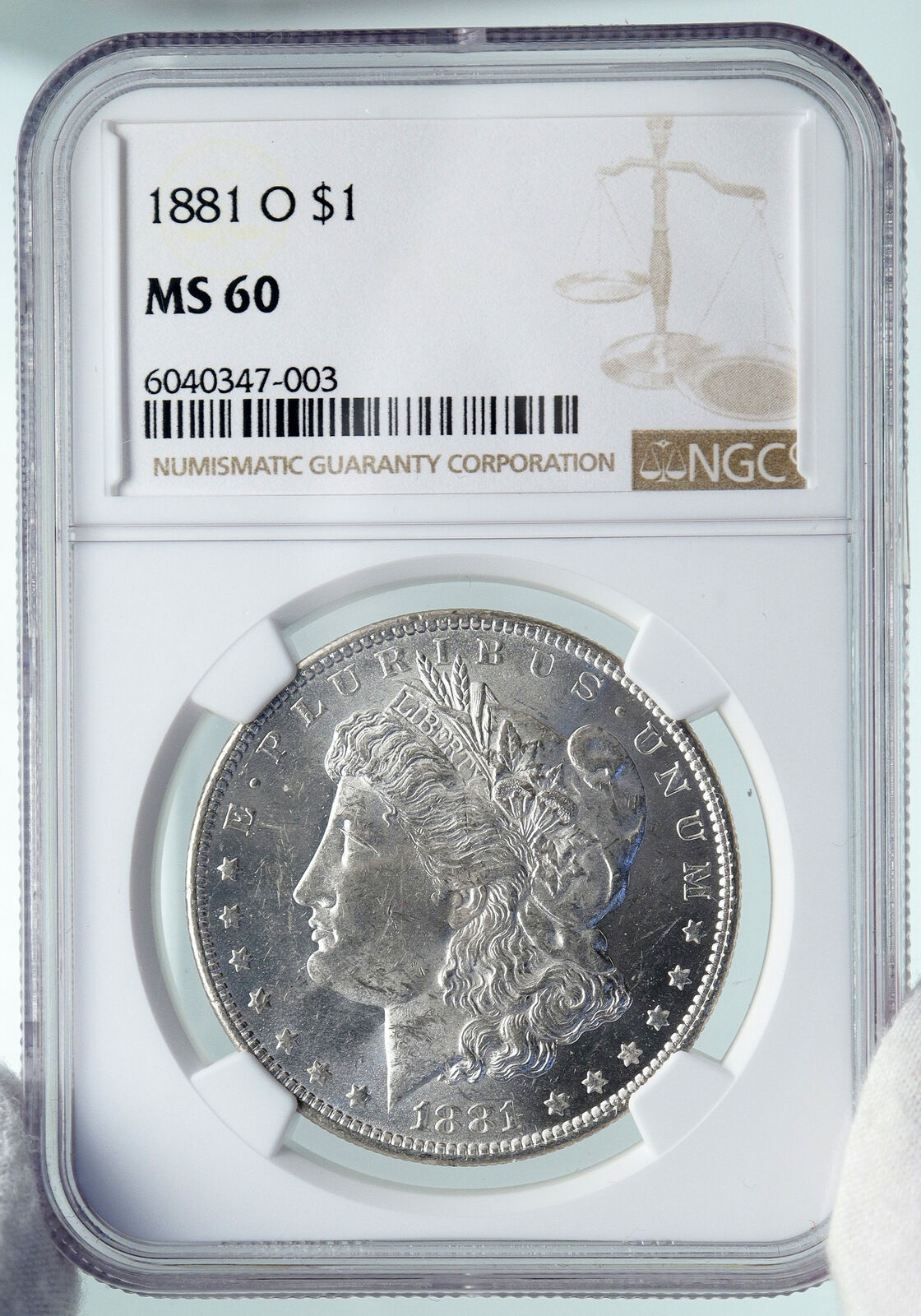 1881 O UNITED STATES of America SILVER Morgan US Dollar Coin EAGLE NGC i87366