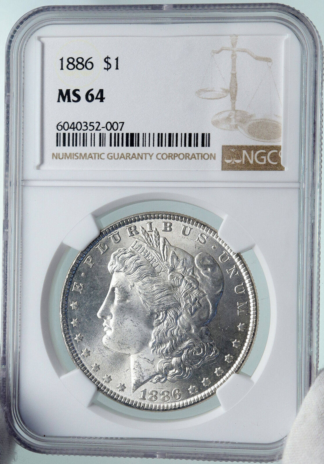 1886 UNITED STATES of America SILVER Morgan US Dollar Coin EAGLE NGC i87364