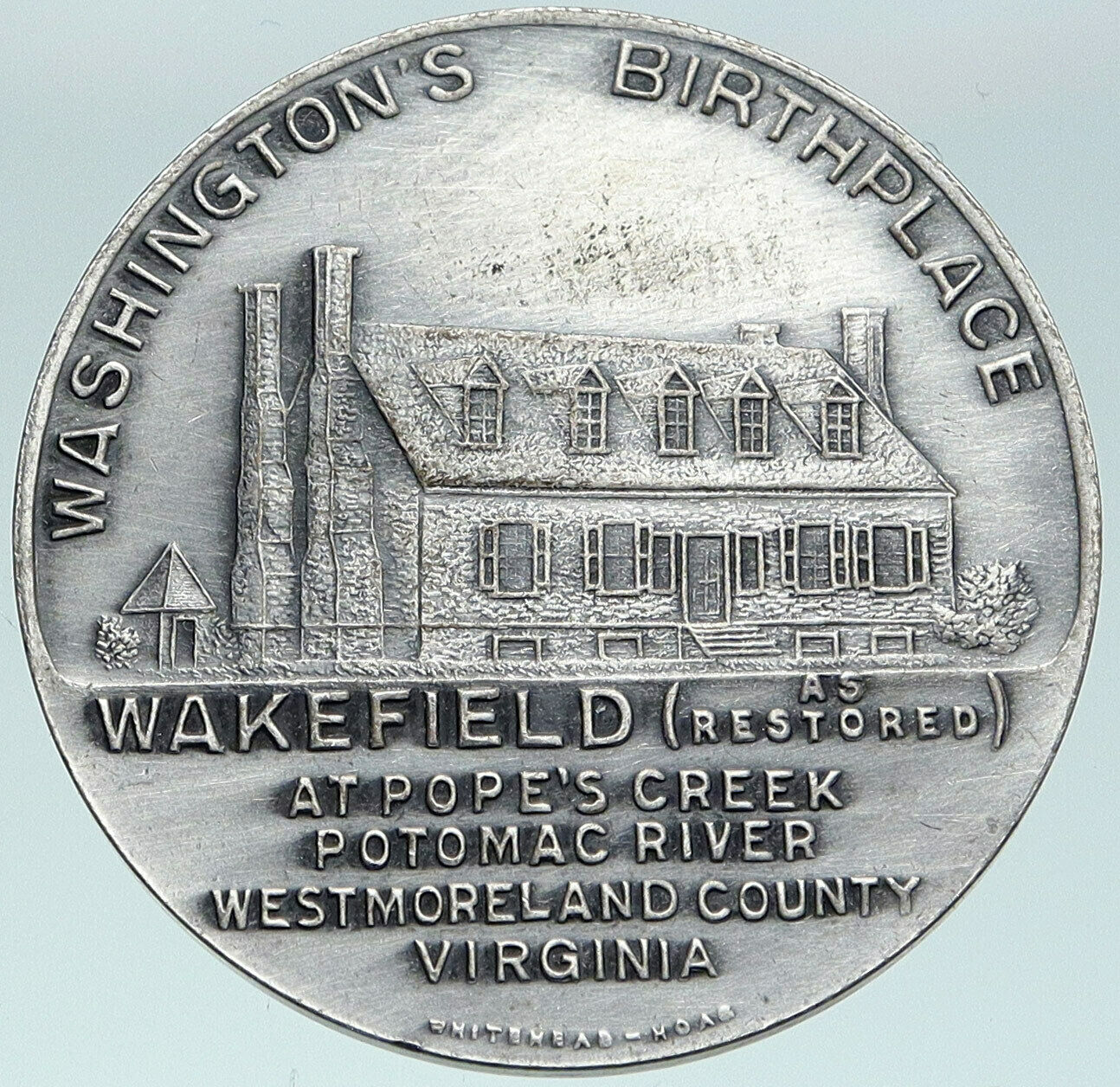 1987 UNITED STATES USA Washington Birthplace Bicentennial SILVER Medal i87344