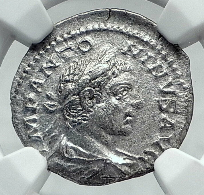 ELAGABALUS Authentic Ancient 219AD Rome Silver Roman Coin FELICITAS NGC i81157