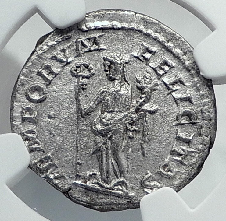 ELAGABALUS Authentic Ancient 219AD Rome Silver Roman Coin FELICITAS NGC i81157