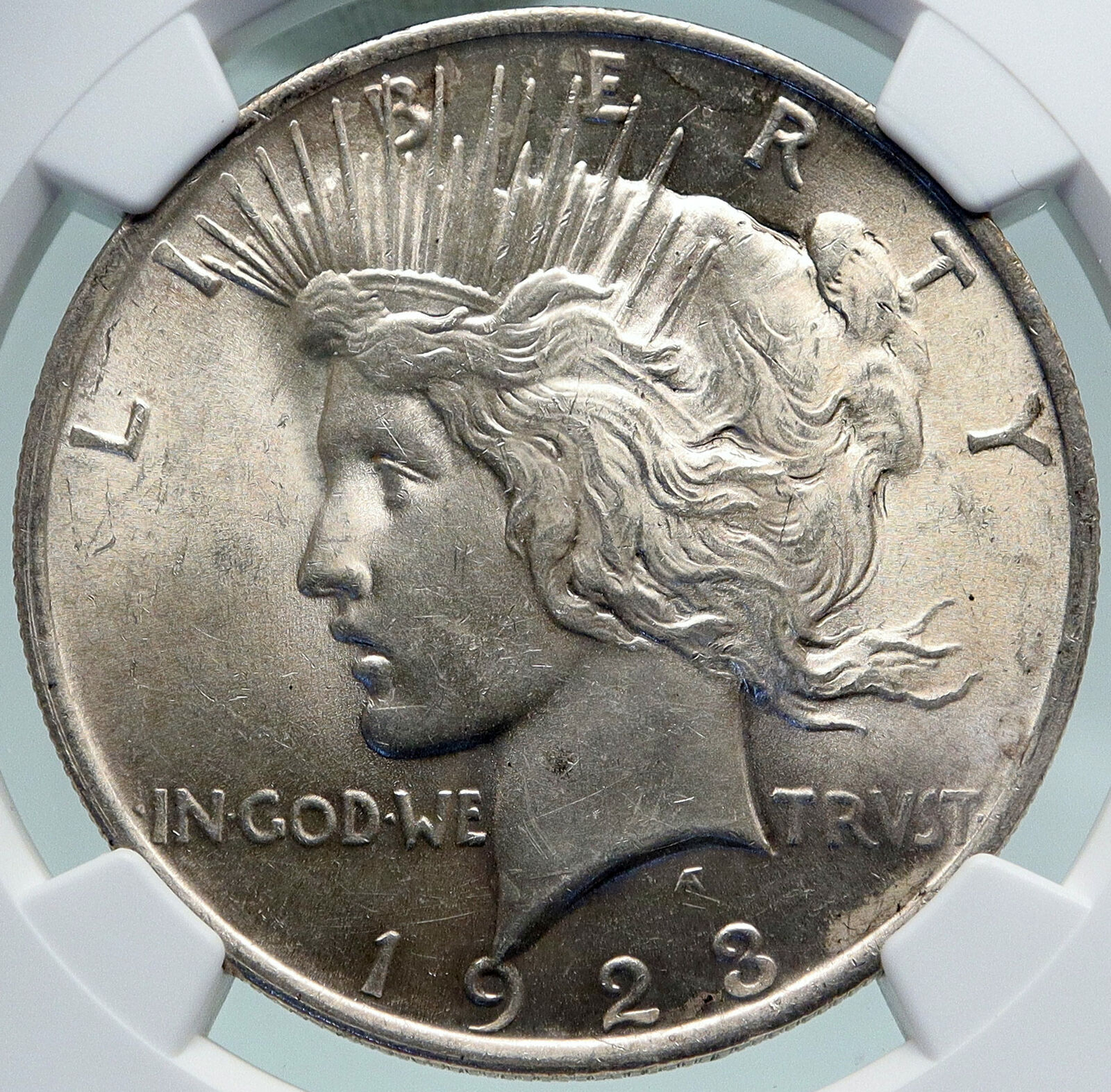 1923 USA United States Coin LIBERTY EAGLE Vintage Silver PEACE DOLLAR NGC i87398