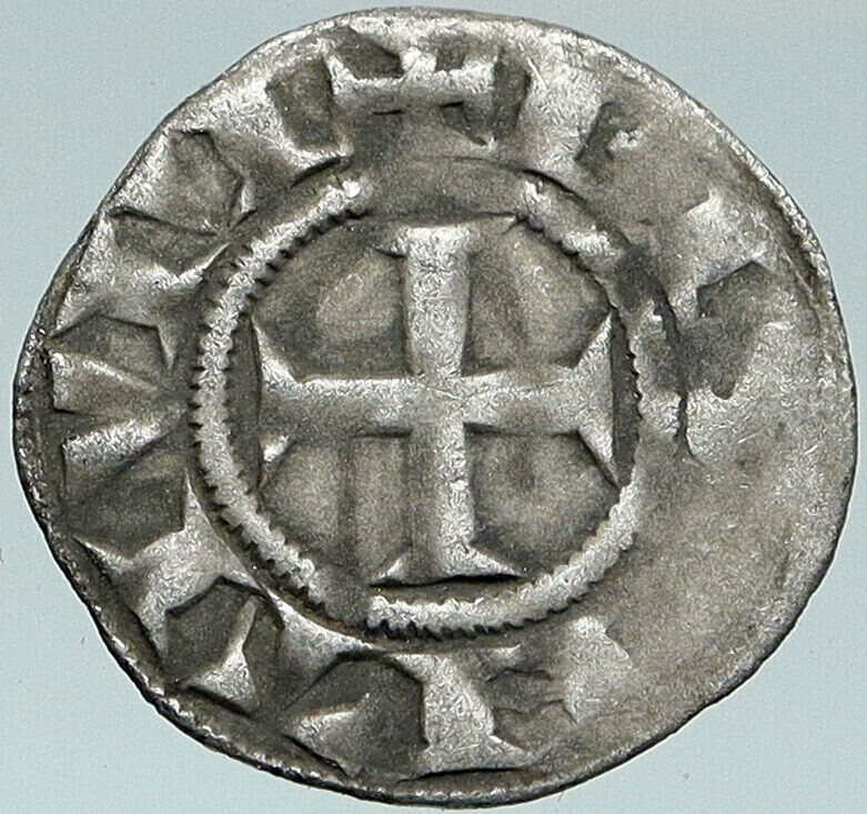 1050AD FRANCE Archbishopric BESANCON Antique Silver Denier Medieval Coin i87406