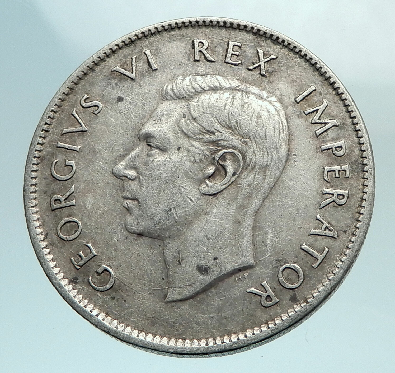 1942 SOUTH AFRICA Large GEORGE VI Shields Genuine Silver 2 Shillings Coin i79579