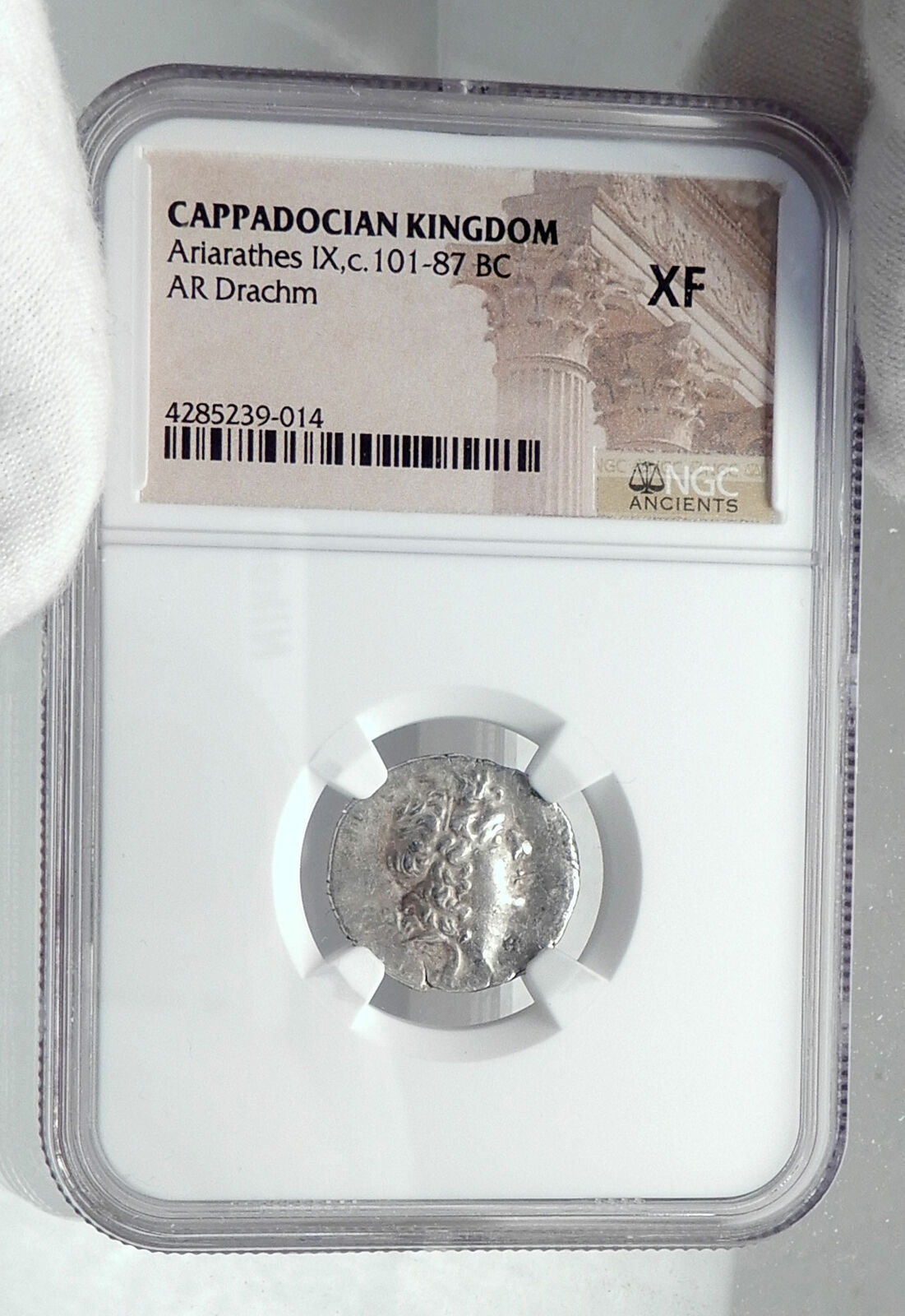 ARIARATHES IX son of Mithdates VI Pontus Cappadocia Silver Greek Coin NGC i81329