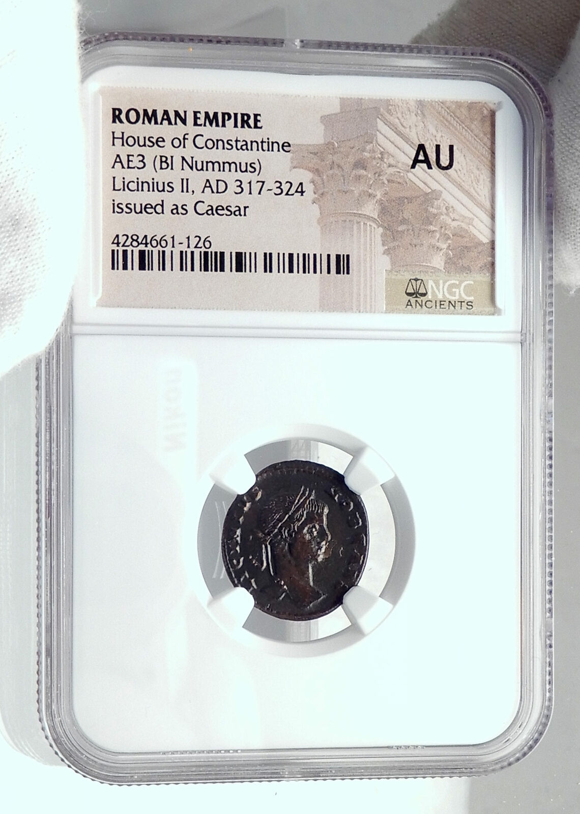 LICINIUS II Jr as Caesar Authentic Ancient 321AD Arles Roman COin NGC i81679