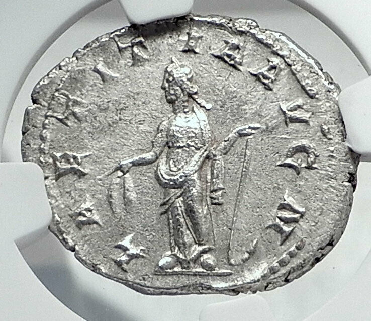 GORDIAN III Authentic Ancient 241AD Rome Silver Roman Coin LAEITITA NGC i81344