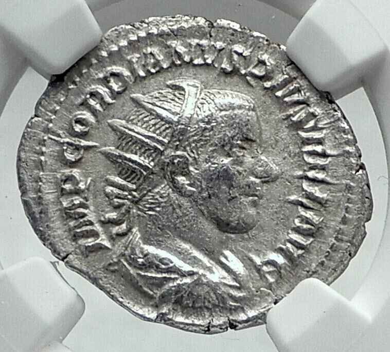 GORDIAN III Authentic Ancient 241AD Rome Silver Roman Coin LAEITITA NGC i81344