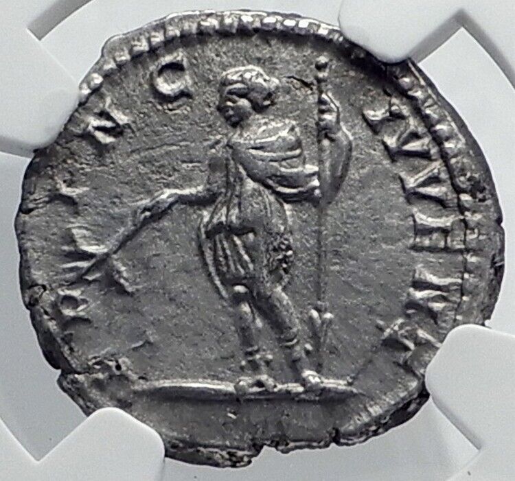 GETA as CAESAR Authentic Ancient 200AD Rome Genuine Silver Roman Coin NGC i81761