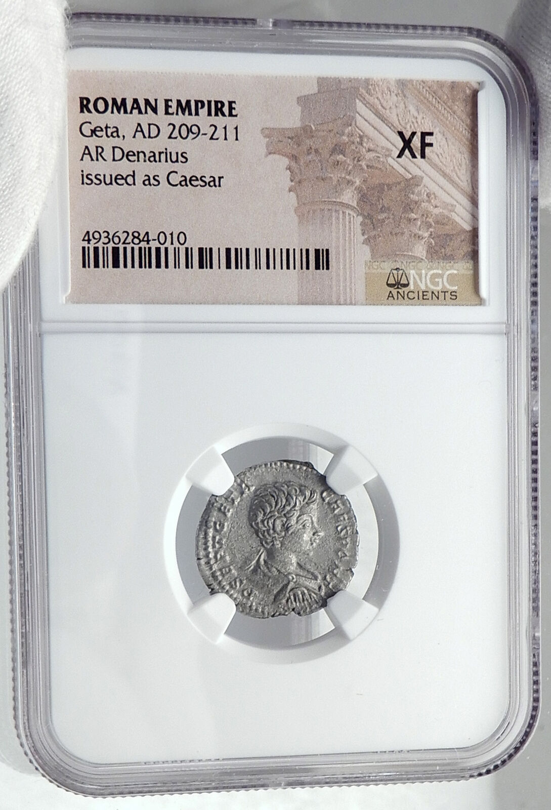 GETA as CAESAR Authentic Ancient 200AD Rome Genuine Silver Roman Coin NGC i81761