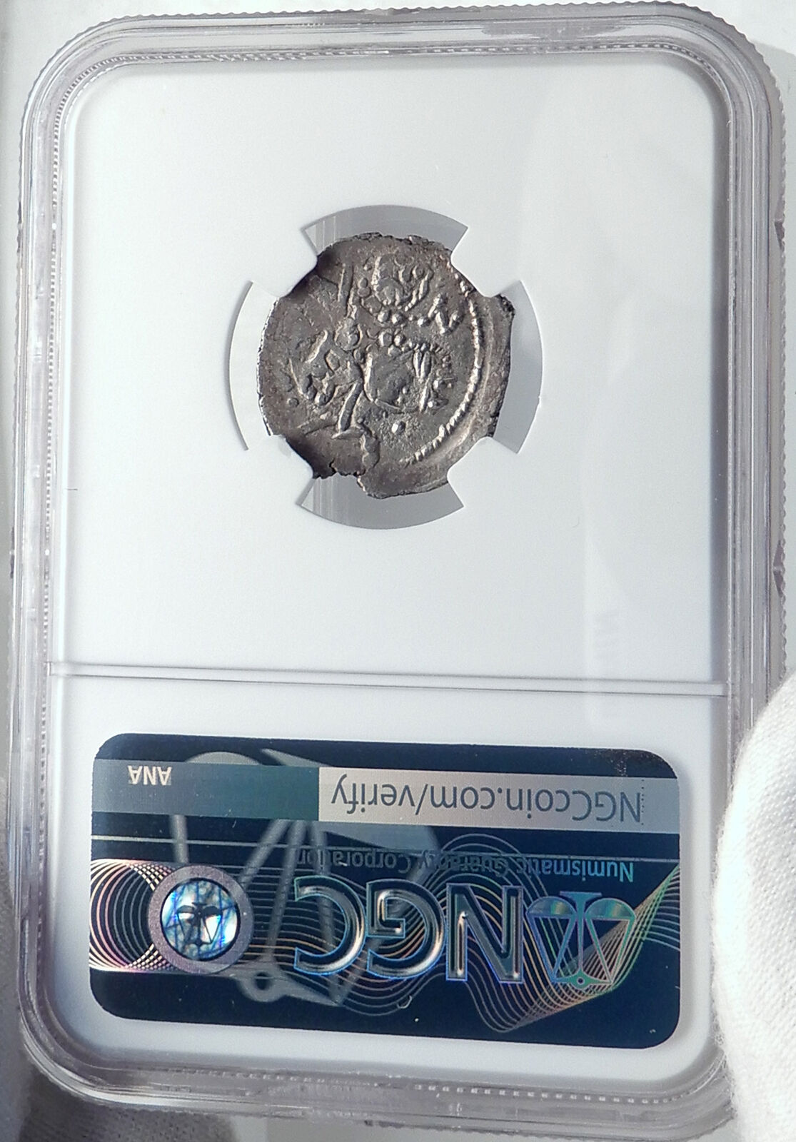 BASIL Emperor of EMPIRE of TREBIZOND 1332AD Silver Byzantine Coin NGC i81807