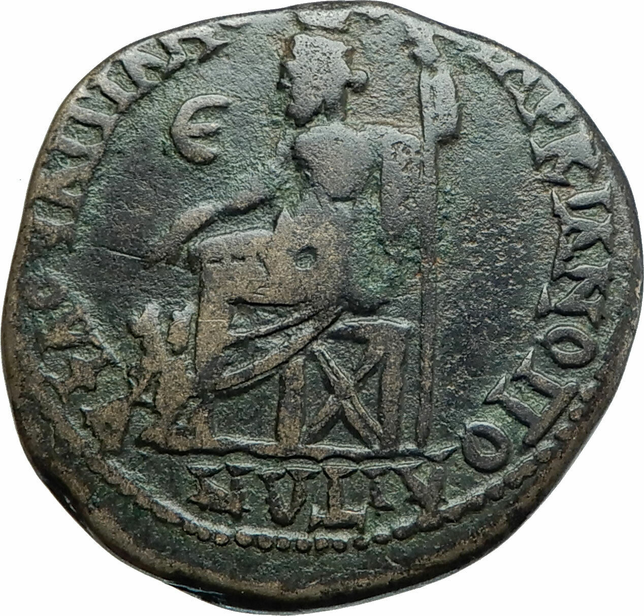 SEPTIMIUS SEVERUS & JULIA DOMNA Marcianopolis Ancient Roman Coin SERAPIS i79132