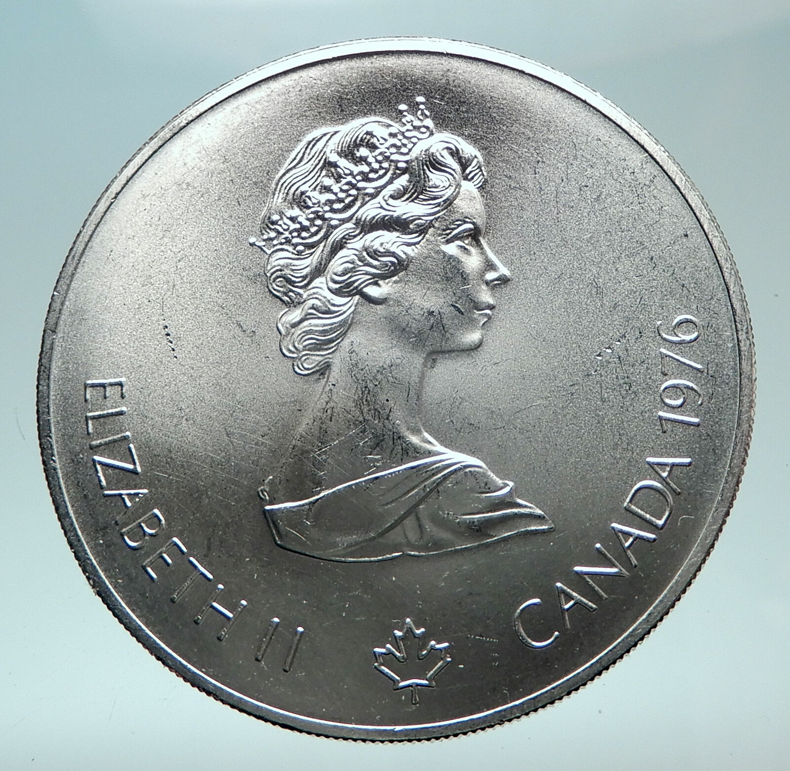 1976 CANADA Queen Elizabeth II Olympics Montreal Village Silver $5 Coin i81961