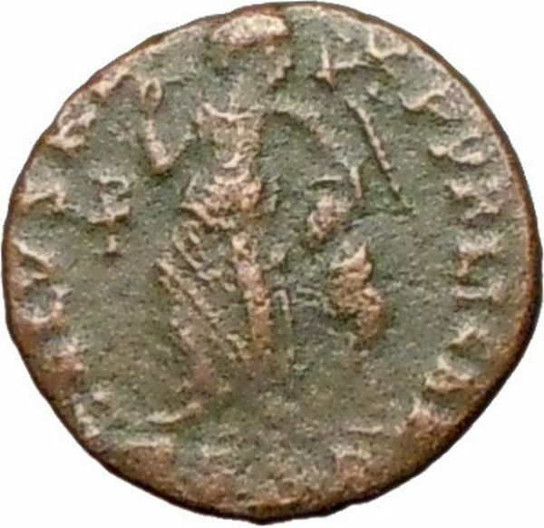 Theodosius I the Great Ancient Roman Coin Victory Chi-Rho Christ Monogr i27918