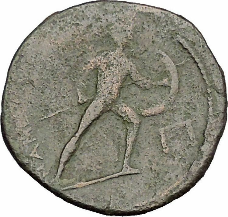 Messana in Sicily under Mamertini 220BC Greek Coin Zeus Naked warrior i39200