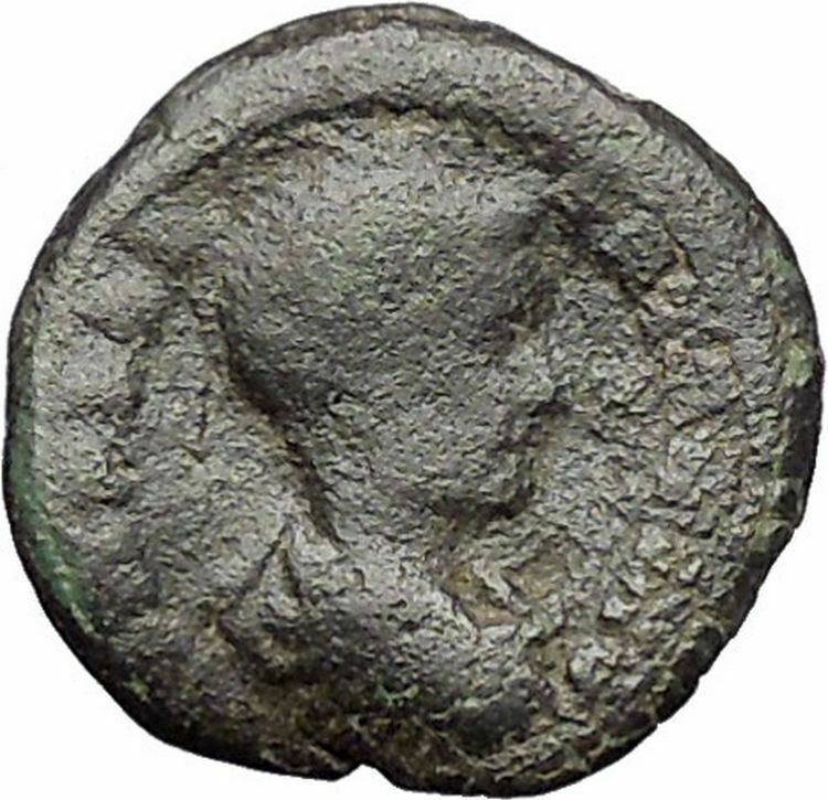 Diadumenian Marcianopolis Ancient Roman Coin Asclepius Medical symbol i48018