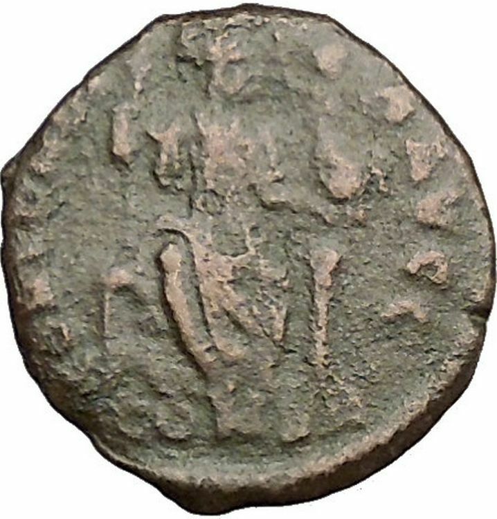 Honorius 401AD Authentic Ancient Roman Coin Constantinopolis seated Rare i52609