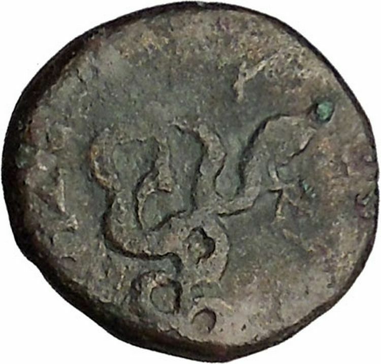 PERGAMON in MYSIA 150BC Asclepius & Medcine Symbol Snake Staff Greek Coin i53433