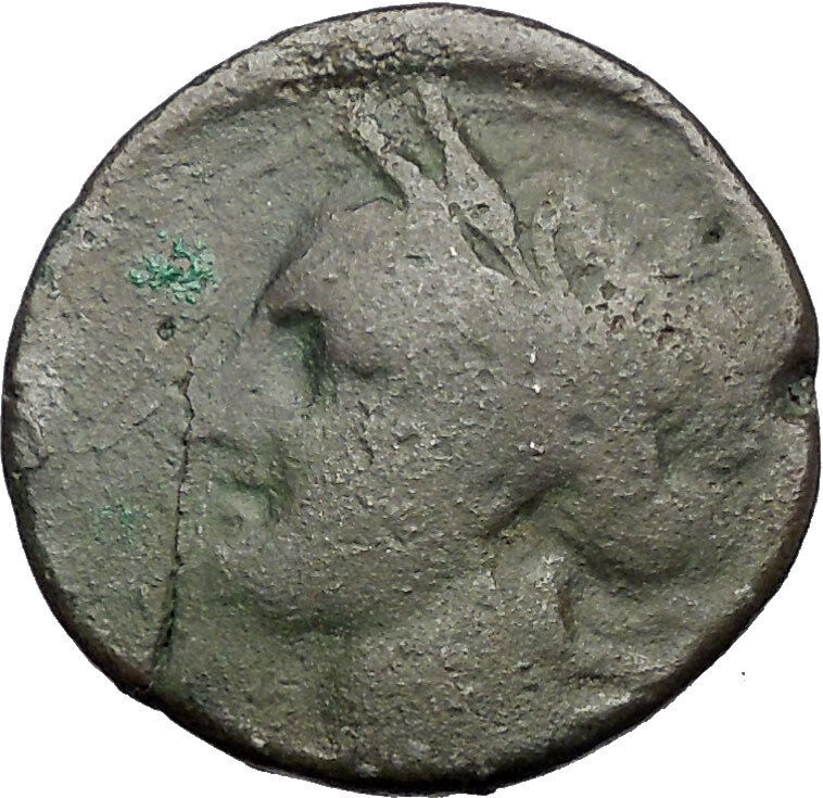 CARTHAGE ZEUGITANA 201BC Tanit Horse LARGE 3 Shekels Ancient Greek Coin i56321