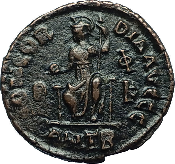 VALENTINIAN II 378AD Antioch Authentic Ancient Roman Coin Rome as Roma i66466