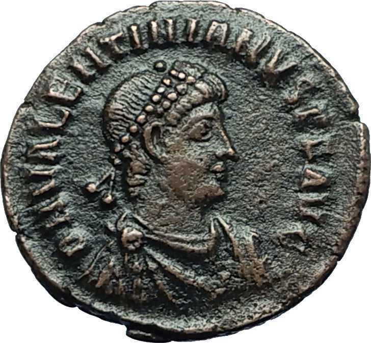 VALENTINIAN II 378AD Antioch Authentic Ancient Roman Coin Rome as Roma i66466