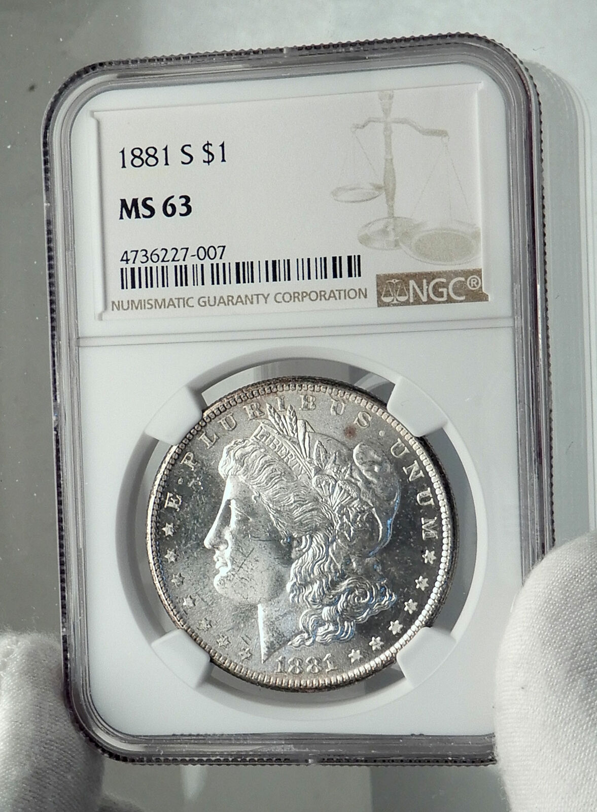 1881 UNITED STATES of America SILVER Morgan US Dollar Coin EAGLE NGC MS i79613