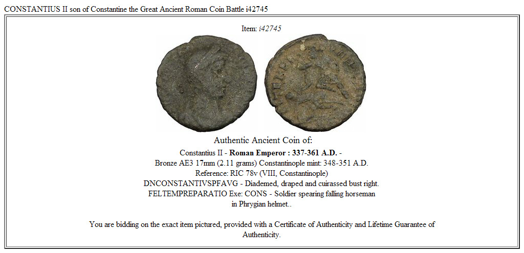 CONSTANTIUS II son of Constantine the Great Ancient Roman Coin Battle i42745
