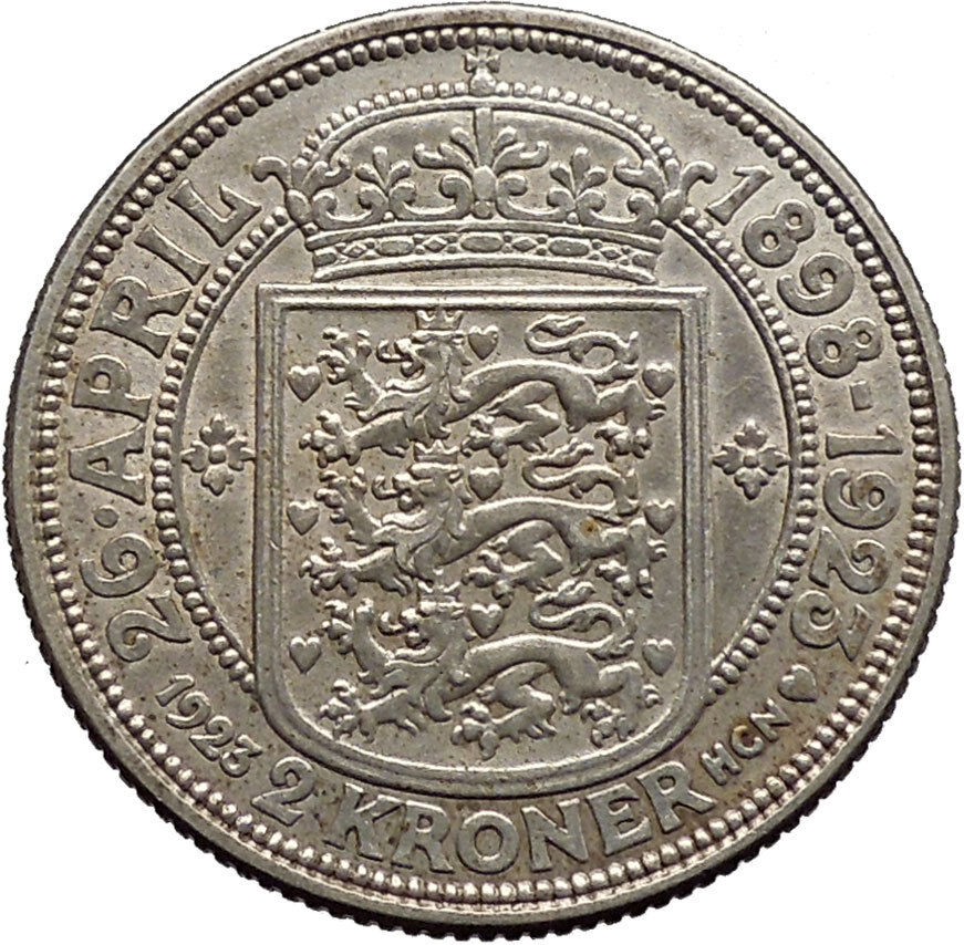 1922 Denmark King CHRISTIAN X & Queen Alexandrine Silver Coin Wedding i45546