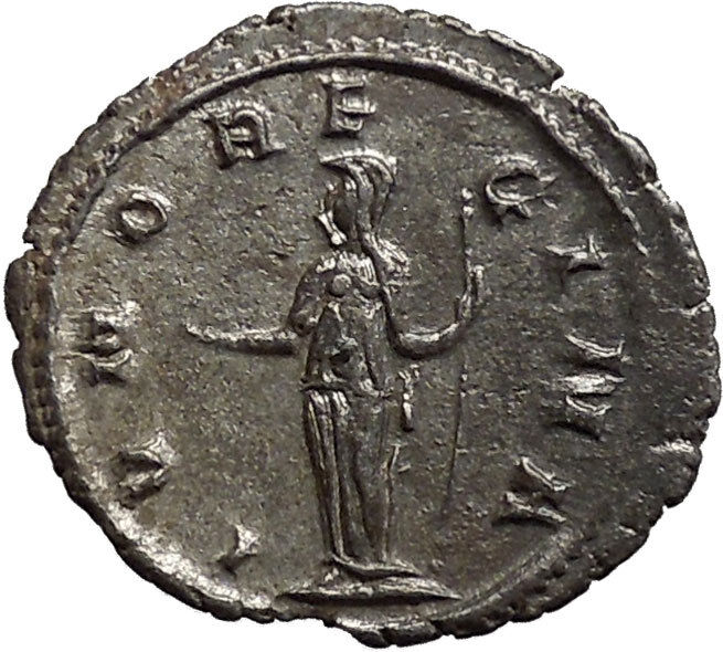 SALONINA wife of GALLIENUS 256ADAuthentic Ancient Silver Roman Coin JUNO i45555