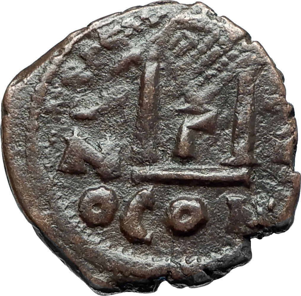 HERACLIUS & Son H Constantine Genuine 610AD Ancient Byzantine Follis Coin i66096