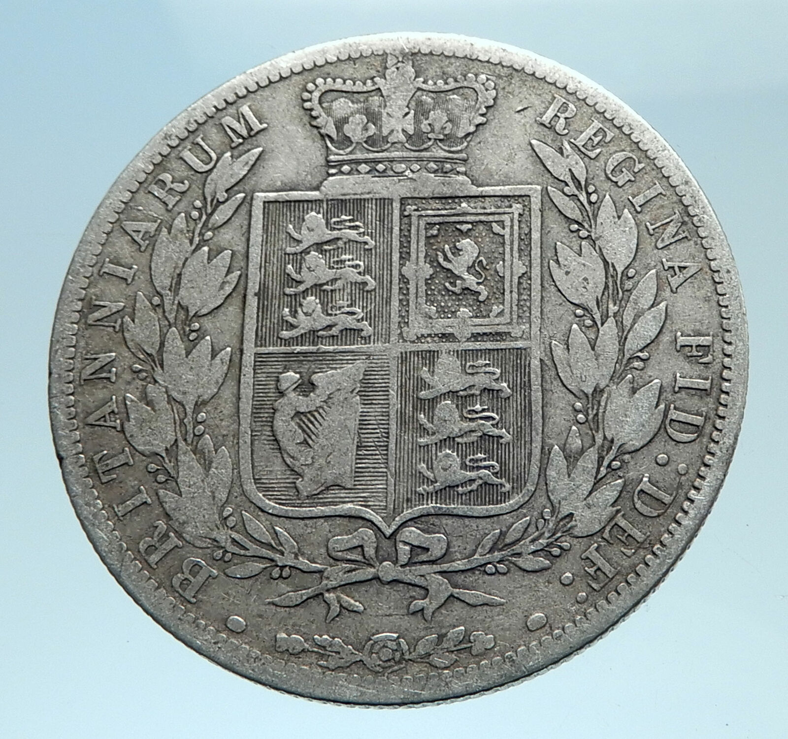 1882 UK Great Britain United Kingdom QUEEN VICTORIA 1/2 Crown Silver Coin i78240