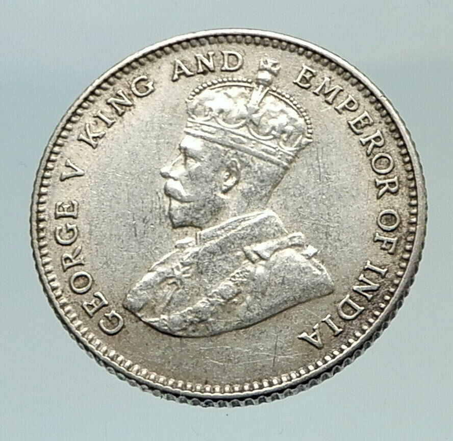 1927 STRAITS SETTLEMENTS UK King George V Genuine SILVER 10 CENTS Coin i77001