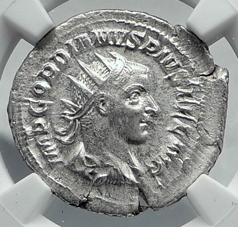 GORDIAN III 244AD Original Ancient Rome Silver Roman Coin PROVIDENTIA NGC i81160