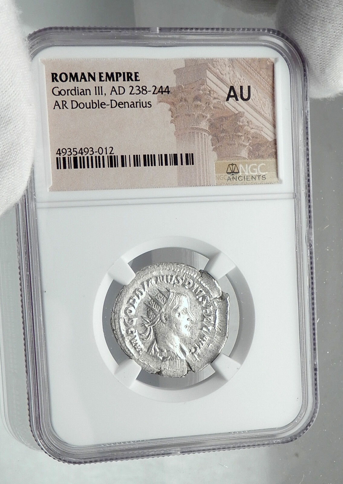 GORDIAN III 244AD Original Ancient Rome Silver Roman Coin PROVIDENTIA NGC i81160