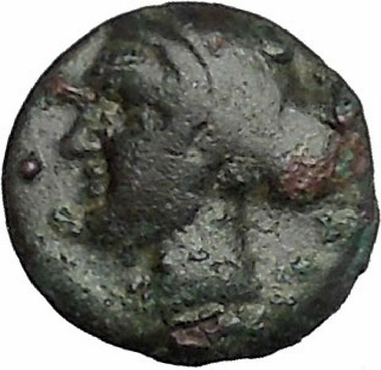 Boione in Aiolis 300BC Rare Authentic Ancient Greek Coin Female BULL i49024