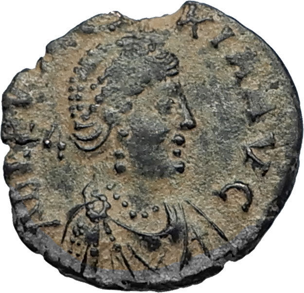 EUDOXIA Arcadius Wife 400AD Authentic Ancient Roman Coin HAND OF GOD i67024