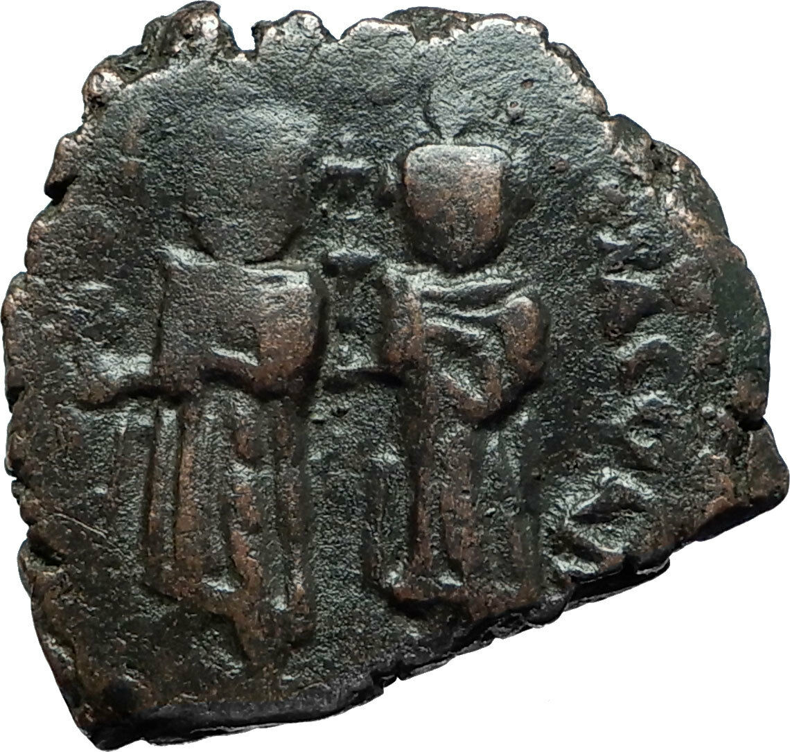 HERACLIUS & Son H Constantine Genuine 610AD Ancient Byzantine Follis Coin i66092