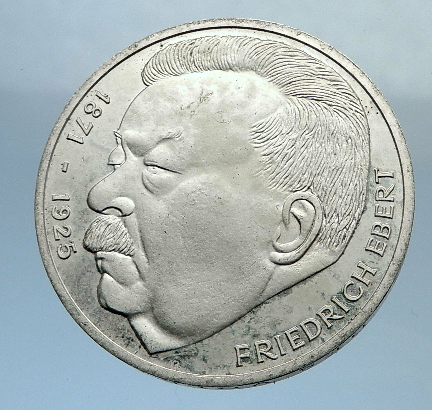 1975 GERMANY Politician Friedrich Ebert Antique Silver 5 Mark GERMAN Coin i71977